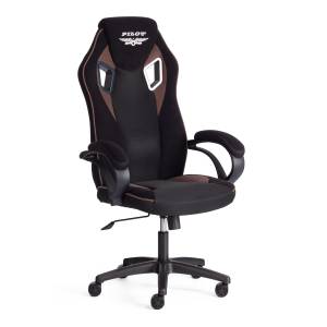 Кресло PILOT (24) флок/ткань, черный/черный/коричневый, 35/TW-11/6 черный/черный/коричневый флок/ткань