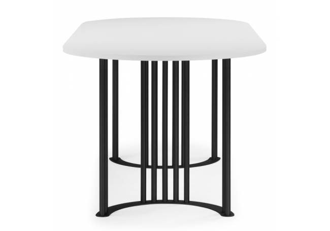 Хьюго О 180 х 90 белая шагрень пленка / черные ноги