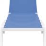 Шезлонг-лежак пластиковый Pacific белый, синий 1930х680х350 мм