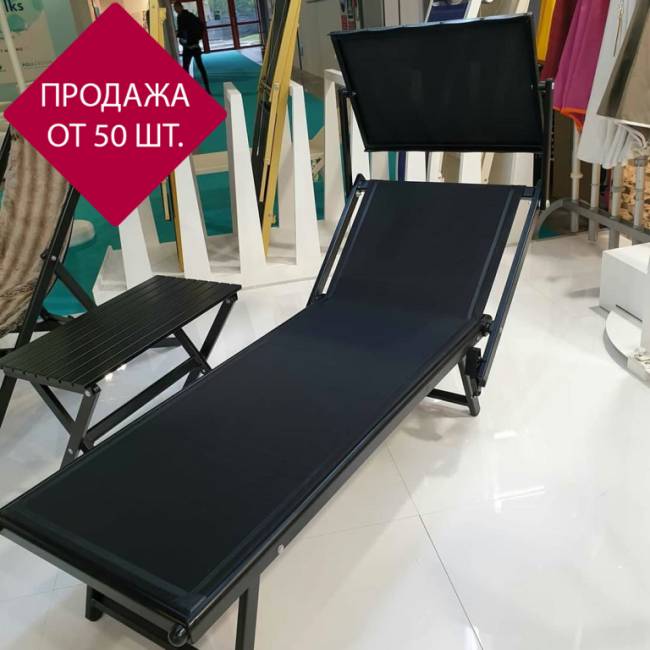 Шезлонг-лежак металлический 501 черный 1820х730х400 мм Шезлонг-лежак металлический 501 черный 1820х730х400 мм