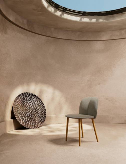 Стул с обивкой Natural Mentha Pop натуральный дуб, тортора 490х550х820 мм