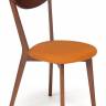 Стул мягкое сиденье/ цвет сиденья - Оранжевый, MAXI (Макси) каркас бук, сиденье ткань, 86*48.5*54.5, коричневый (Комплект из 2 шт.) оранжевый каркас бук, сиденье ткань