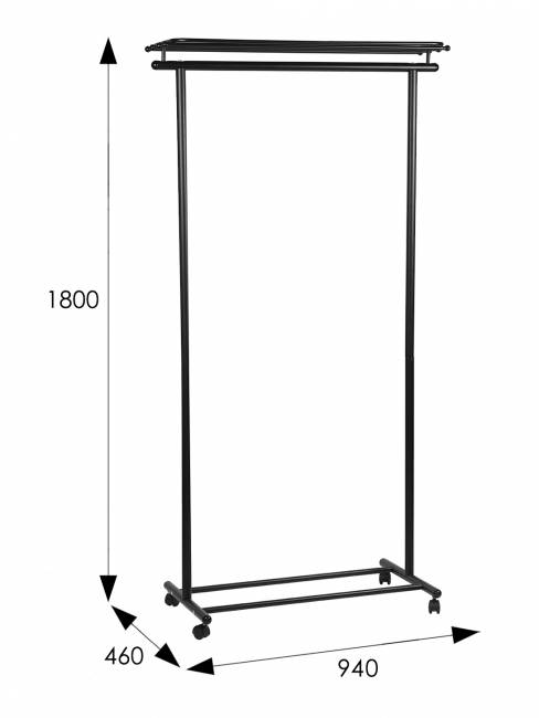 Вешалка напольная на колесах М 9 чёрный Вешалка напольная на колесах М 9 чёрный
