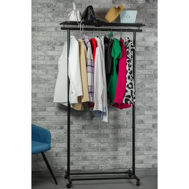 Вешалка напольная на колесах М 9 чёрный Вешалка напольная на колесах М 9 чёрный