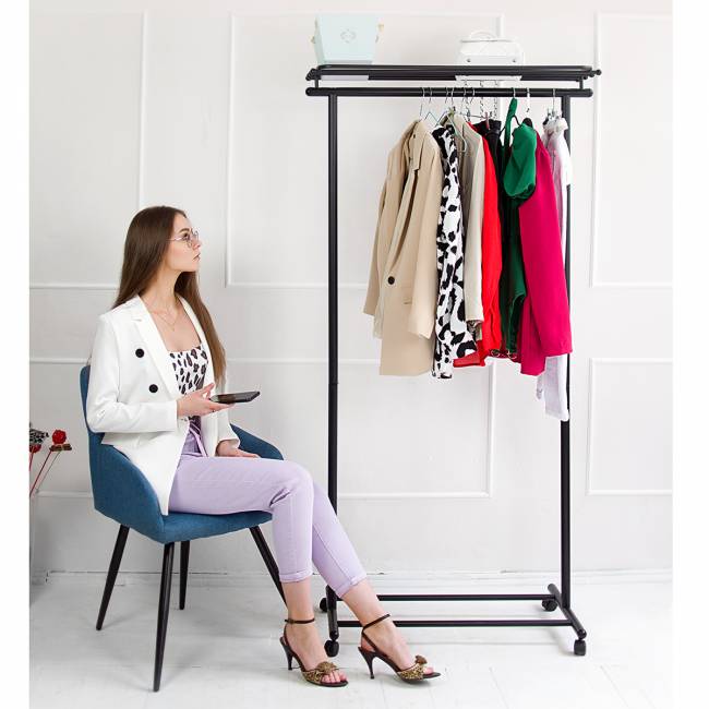 Вешалка напольная на колесах М 9 чёрный Вешалка напольная на колесах М 9 чёрный