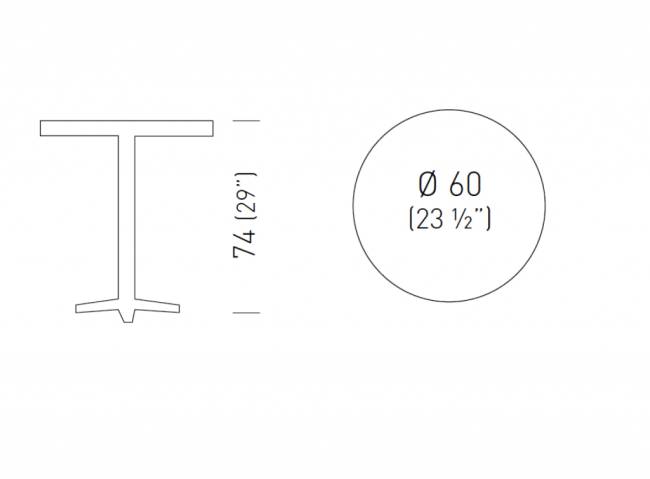 Стол металлический Arket Ø600х740 мм