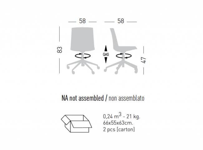 Стул офисный с обивкой Jubel 5R 580х580х830 мм