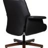Кресло офисное / Вагнер CF / черная кожа/ натуральное дерево
