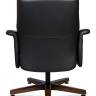Кресло офисное / Вагнер CF / черная кожа/ натуральное дерево