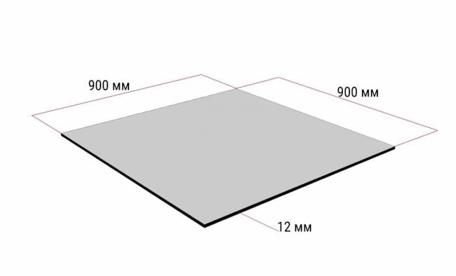 Столешница квадратная HPL Fitto антрацит 900х900х12 мм