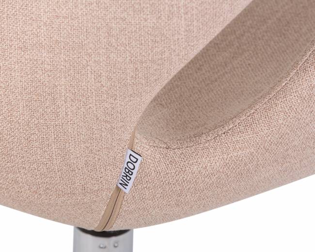 Кресло дизайнерское DOBRIN SWAN, бежевая ткань IF1, алюминиевое основание