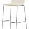 Стул пластиковый барный Kuadra хромированный, слоновая кость 510х540х1020 мм