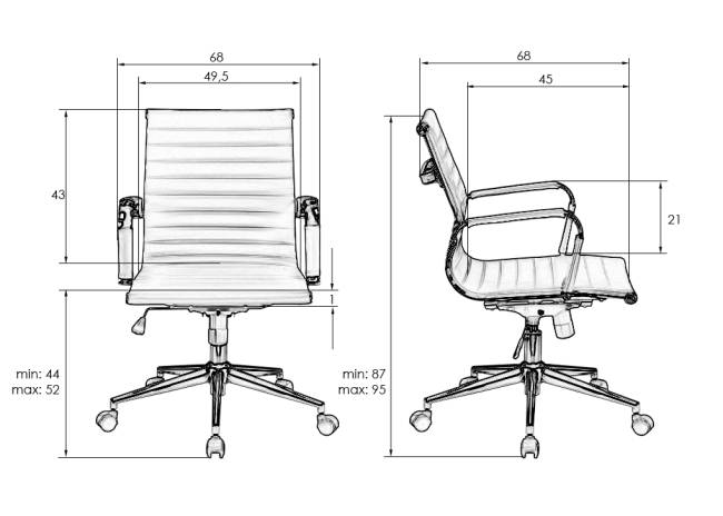 Набор 2 шт Офисное кресло для руководителей DOBRIN CLAYTON, чёрный