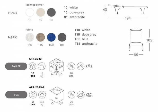 Шезлонг-лежак пластиковый Tahiti белый, синий 1940х690х430-1020 мм Шезлонг-лежак пластиковый Tahiti белый, синий 1940х690х430-1020 мм
