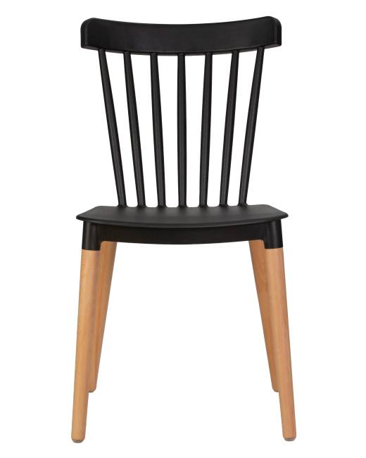 Набор 4 шт Стул обеденный DOBRIN THEO, ножки светлый бук, цвет черный (B-03)
