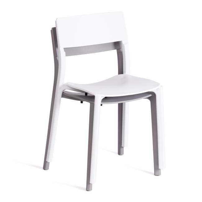 Стул Lento/Ленто (мод. 43)/2 шт. в упаковке пластик, 43х49х77см, белый 1 (Комплект из 2 шт.) белый пластик