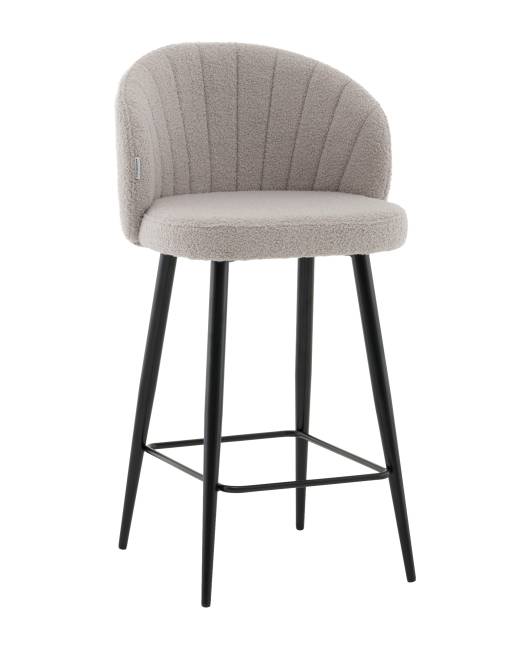 Стул полубарный Ханнингем букле светло-серый
