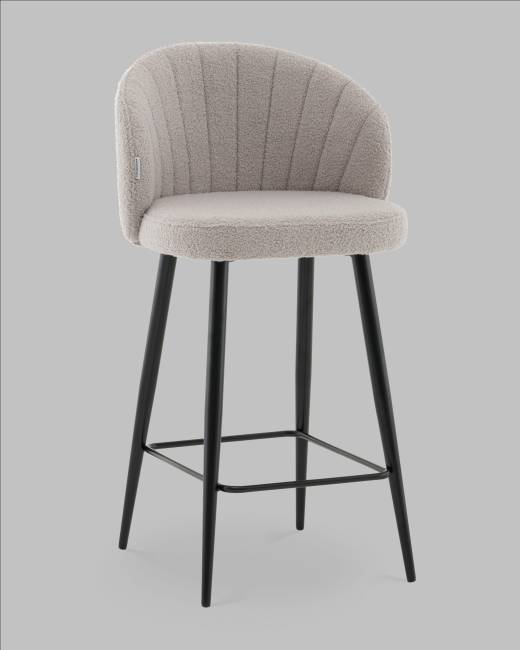 Стул полубарный Ханнингем букле светло-серый