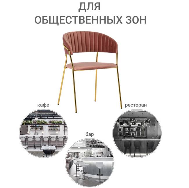 Комплект из 2-х стульев Turin пудровый с золотыми ножками