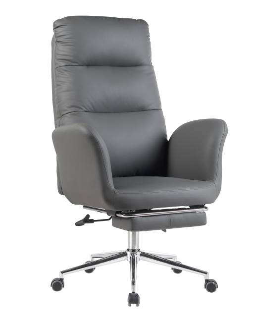 Кресло руководителя TopChairs Solid NC с оттоманкой серый