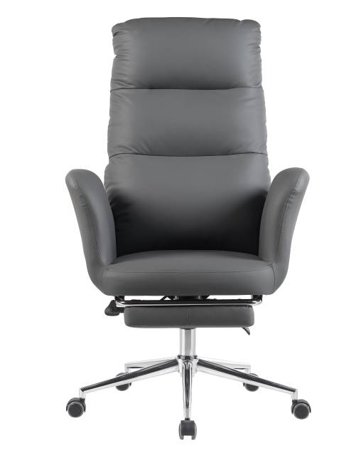 Кресло руководителя TopChairs Solid NC с оттоманкой серый