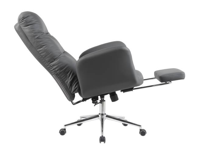 Кресло руководителя TopChairs Solid NC с оттоманкой серый