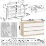Большой комод на 6-ть ящиков Мори с компьютерным столом МС-1 левый и полка открытая на 900 цвет дуб сонома/белый
