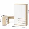 Компьютерный стол угловой МС-16 левый со шкаф-комодом с дверкой 1200 Мори цвет дуб сонома/белый