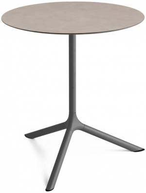 Стол ламинированный обеденный Tripe Maxi антрацит, тортора шпатель Ø800х740 мм