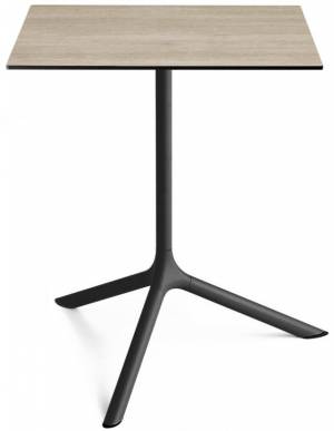 Стол ламинированный обеденный Tripe Maxi черный, состаренный дуб тортора 700х700х740 мм