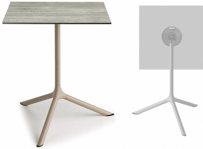 Стол ламинированный обеденный складной Tripe Maxi Folding тортора, состаренный серый дуб 700х700х740 мм Стол ламинированный обеденный складной Tripe Maxi Folding тортора, состаренный серый дуб 700х700х740 мм