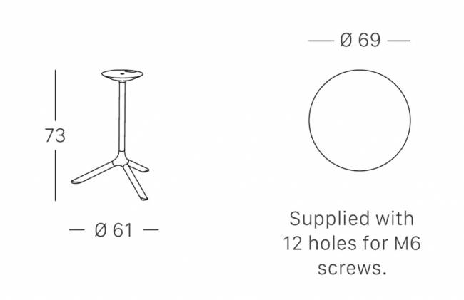Стол ламинированный обеденный складной Tripe Folding терракотовый, тортора шпатель Ø700х740 мм