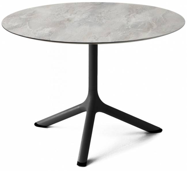 Столик ламинированный кофейный Tripe черный, каменный Ø700х510 мм