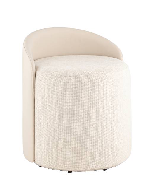 Пуф Тея спинка иск.кожа, сиденье шенилл бежевый