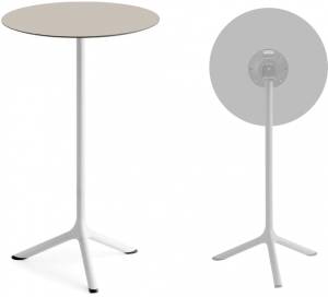 Стол ламинированный барный складной Tripe Folding белый, тортора Ø600х1100 мм