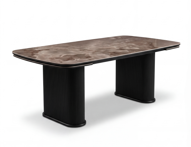 Стол DikLine EKB205 керамика К36 глянец, опоры МДФ черный (2 уп.)