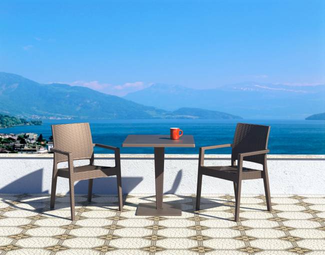 Подстолье с имитацией плетения Riva коричневый 450х450х710 мм