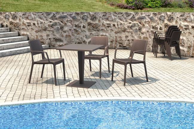 Подстолье с имитацией плетения Riva коричневый 450х450х710 мм