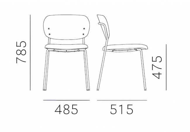 Стул с обивкой Jazz черный, черный, розовый 485х515х785 мм