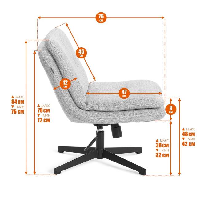 Кресло лаунж Oslo/Осло велюр/букле, vt шейп серый серый велюр/букле