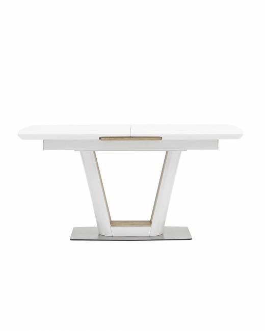 Стол обеденный Атланта раскладной 160-200*90 глянцевый белый