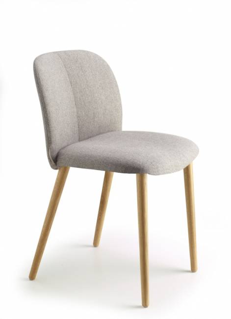 Стул с обивкой Natural Mentha Pop натуральный дуб, светло-серый 490х550х820 мм