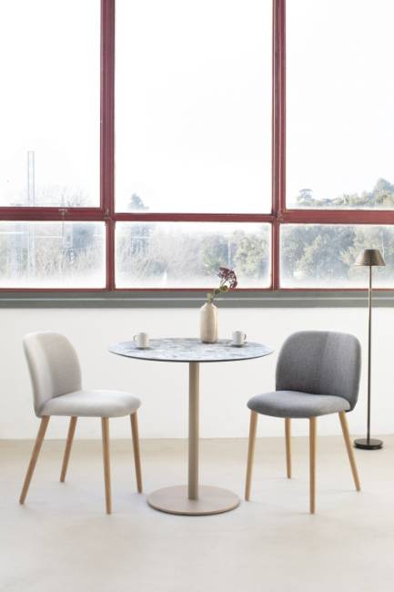 Стул с обивкой Natural Mentha Pop натуральный дуб, светло-серый 490х550х820 мм