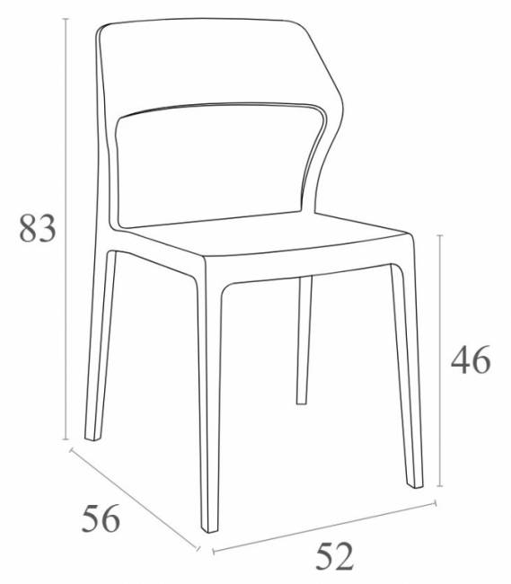 Стул пластиковый Snow марсала 520х560х830 мм