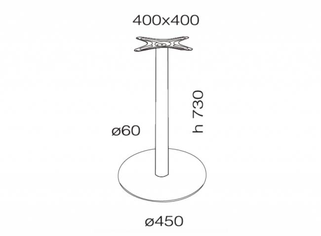 Подстолье металлическое Lotus Round Ø450x730 мм