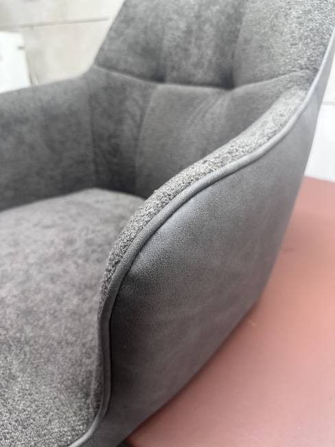 Стул НОРМАН 360 град., цвет BELLA-13/CYPRUS-10 серый, шенилл/замша / черный каркас М-City