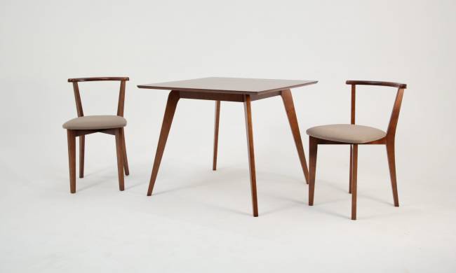 Стол Arki М 100 орех со стульями Франк ПМ орех/бежевая рогожка