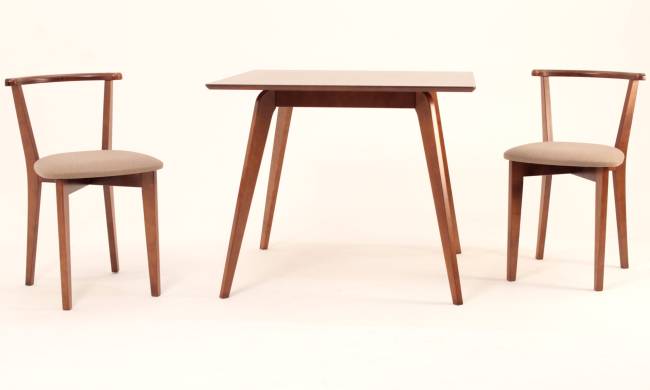 Стол Arki М 100 орех со стульями Франк ПМ орех/бежевая рогожка