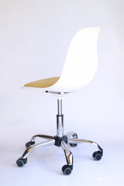 Кресло компьютерное Смузи Хром белый/горчичный