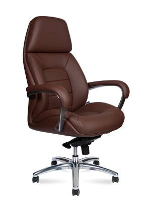 Кресло офисное / Гранд / Grand  / коричневая экокожа